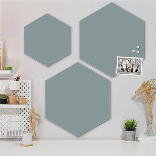 banjado Glas Magnettafel (40 x 35cm) - Magnetwand Glas - Magnetpinnwand als Memoboard - Pinnwand Magnettafel Küche, Büro, Kinderzimmer in der Grau