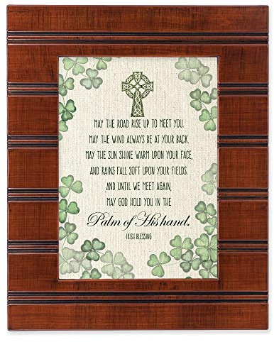 Cottage Garden Palm of His Hand Irish Blessing Woodgrain Beaded Board 5 x 7 Table Top and Wall Photo Frame