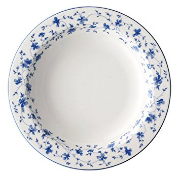 Arzberg 2 piatti fondi a fiori blu, 23 cm, Fa 41382-607671-10123 e 4 cannucce EKM Living in acciaio inox