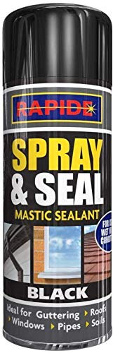 Spray N Seal Mastic Spray Paint Sealant Roof Window Pipes Guttering 300ml (1, Black)