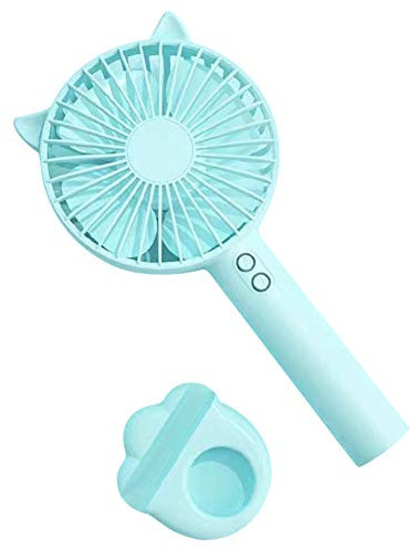 LICHENGTAI Portable Handheld Fan, Electric Fans with USB Rechargeable Battery Personal Cooling Hand Held Fan, 2 Speed Adjustable Cute Cat Ear Mini USB Desk Fans for Home Office Travel Camping