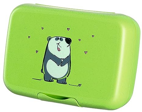 LEONARDO HOME Bambini Brotdose für Kinder 1 Stück, bunte Lunchbox mit Tieren bpa-frei, spülmaschinengeeignete Frühstücksdose, grün 19 cm breit 022859