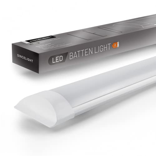 SINCELIGHT 36W LED -lampor, 4 ft (120 cm) Integrerad rörlampa, takbelysning eller vägglampa för kök, garage, verkstad, badrum, lager, kontor, företag, neutral vit 4000k, 1 bit