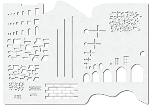 Herterich Products Airbrush Stencil City Walls | Graffiti & Tattoo Stencil | Riutilizzabile e resistente ai solventi | Mylar 0,1-0,2 cm | Per spray, acrilico e aerografo