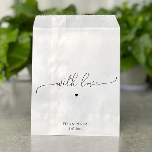 Sacchetti bomboniere personalizzati 3quot;x6quot;/4quot;x6quot;/5quot;x7quot;/6quot;x9quot; Sacchetti regalo di carta Party White/Kraft Paper Bag Cookie Bar Treat Candy Bags-White,16x24cm 10pcs