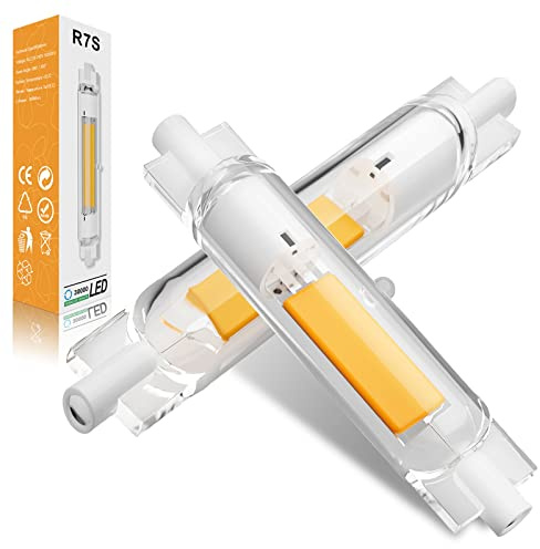 R7S LED 78mm regulable 7W R7S LED COB Bombilla Blanco natural 4000K 700LM AC 220-240V, equivalente a 70W J78 R7S Lámparas halógenas, sin parpadeo, 2 Piezas