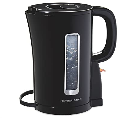 Hamilton Beach Electric Tea Kettle, Water Boiler & Heater, Cordless Serving, Auto-Shutoff & Boil-Dry Protection, 1500 Watts for Fast Boiling, 1.7 Liter, Black (41038G)