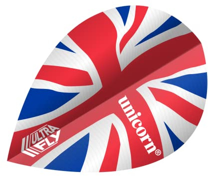 Unicorn Ultrafly.100 Xtra Ripple Ultrafly Dart-Flights, Union Jack Wave