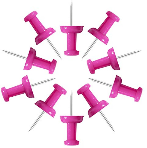 VAPKER Reißzwecken, 120 Stück, solide, pinke Reißnägel, größere Größe, Kunststoffkopf mit Stahlspitze für Pinnwand