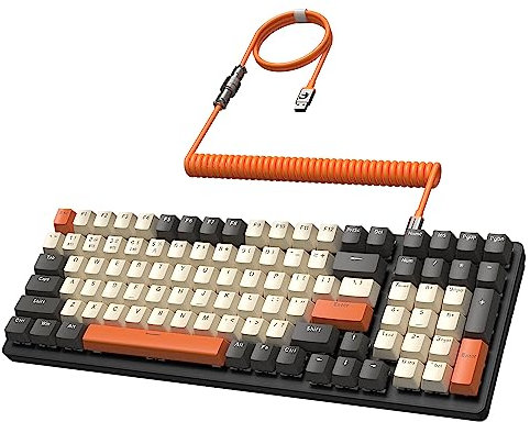 MAMBASANKE K6 Pro 96% 3 modalità Tastiera da gioco meccanica Hot Swap 4000mAh 2.4Ghz/Bluetooth 5.0/Tastiera cablata con cavo USB a spirale Type-C 9 RGB retroilluminato Linear Red Switch-Shimmer