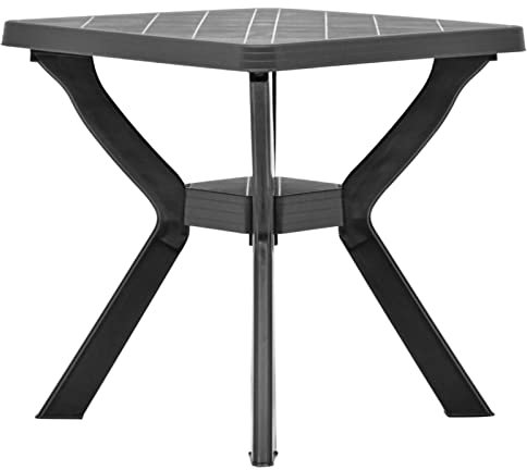 Homgoday Bistrotisch Anthrazit 70x70x72 cm Kunststoff Gartenmöbel Model48801
