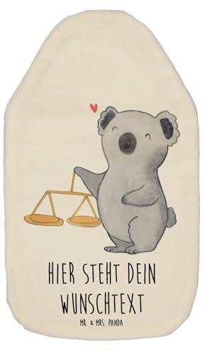 Mr. & Mrs. Panda Personalisierte Wärmflasche Waage Astrologie - Weiß