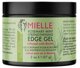 Mielle Rosemary & Mint Edge Control Gel - Strong Hold Hair & Edge Gel for Women & Men - Infused with Biotin, Coconut & Babassu Oil to Encourage Longer, Healthier Hair, 57 ml (Pack of 1)
