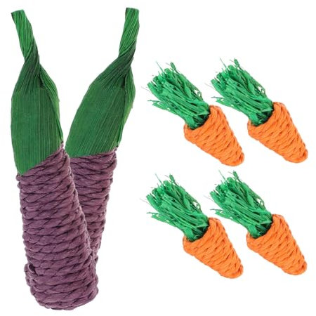 Supvox 18stücke Teiliges Kauspielzeug Für Kleintiere Molarspielzeug Mit Karotten Und Auberginen-Design Für Hamster Meerschweinchen Kaninchen Zahnpflege Und Spielspaß Für Haustiere