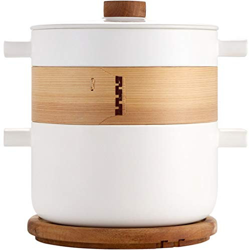 YSZWIN Cazuela De Cerámica, Olla De Estofado De Sopa De Vapor De Doble Capa Estilo Japonés, Cazuela Grande De Fuego Abierto para El Hogar, para Estofado/Guisado/Olla/Hervido