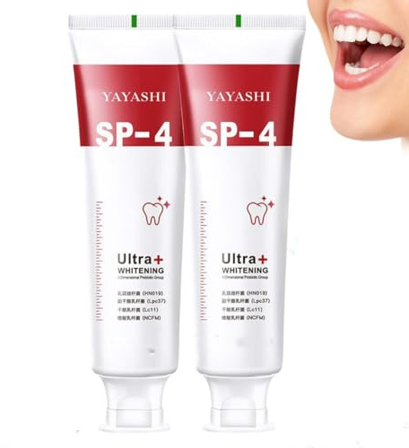 Whitening Zahnpasta, Whitening Toothpaste,Bleaching Zahnpasta,Sp-4 Probiotische Zahnpasta,Toothpaste Probiotic Whitening,Stain-Removing Toothpaste,120 g×2 Sticks,Frischer Atem,Zahnpflege