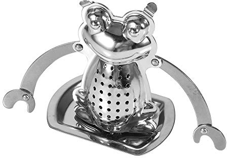 Infuseur en acier inoxydable pour feuilles de thé en vrac, passoire à boule, filtre, diffuseur, épices aux herbes, grenouille