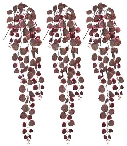 Arborus 3 STK Künstliche Hängepflanze 100 CM Kunstzweige Hängend Künstliche Ranken Herzfaden Pflanze Künstlich wie Echt Dekopflanzen für Hängedeko Wohnzimmer Badezimmer Esszimmer Büro Flur Fensterbank