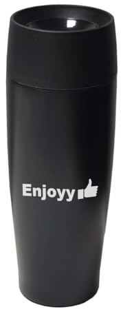 Enjoyy Free Cleaning Brush 450ml Travel Coffee Mug, Leak-Proof Insulated Stainless Steel Tumbler for Hot & Cold Drinks, Fits Car Cup Holders