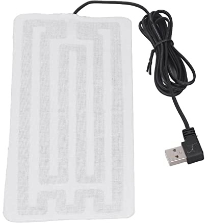 Qukaim Almohadilla térmica USB de 7.5 x 3.5 pulgadas, fibra de carbono, lavable a máquina, almohadilla térmica USB para cintura y cuerpo, almohadilla térmica eléctrica para invierno