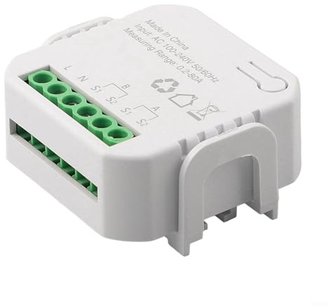 Eawfgtuw Smart WiFi Misuratore di energia bidirezionale a 2 canali Monitor del consumo di energia con morsetto Controllo app Misurazione della corrente di tensione in tempo reale (contatore elettrico