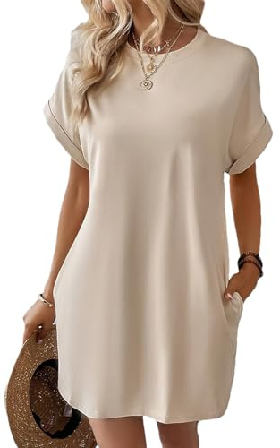 aromm Femme Robe d'été Tshirt Décontracté Manche Courte Plage Couvertures avec Poches