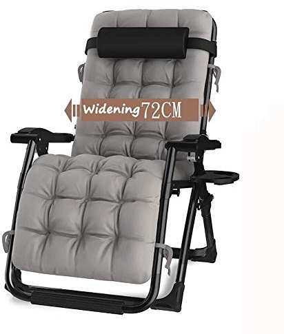 Outdoor Zero Gravity Chaiselongue Stuhl mit grauen Kissen für Garten, Terrasse, Strand, Camping, Liegestuhl für ultimativen Komfort