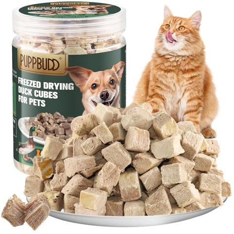 Gefriergetrocknete Katzensnacks, Ente Katzen Leckerlies Knuspriger Katzensnack Ohne Zucker und Getreide Ente Katzenleckerli
