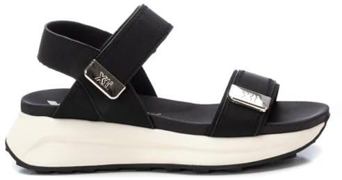 XTI - Sandalia Mujer Negro - Calzado Cómodo y Versátil - Moda casual - Modelo 14387401 (Talla 38)