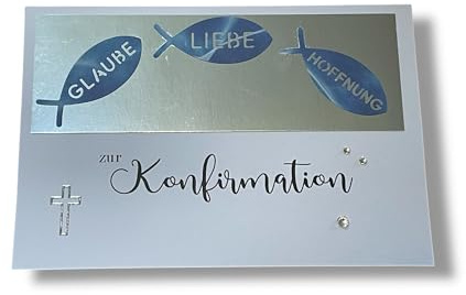 Generisch Konfirmationskarte Fische Blau 3