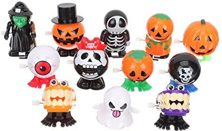 HEMOTON 12stücke Aufziehspielzeug für Junge Mädchen aus Kunststoff Halloween-aufziehspielzeug mit Mechanischem Antrieb Lustiges Laufspielzeug als Tischdekoration und Wohndekoration