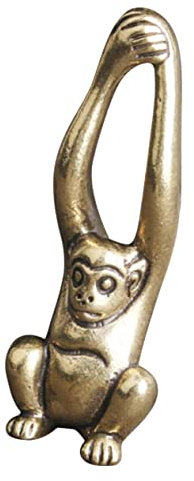 VICASKY Messing Gibbon Skulptur Vintage Miniatur Figur Tischdeko Wohnzimmer Büro Ornamente