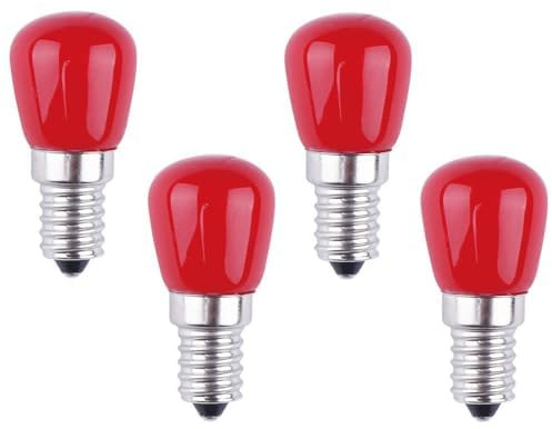 Aiwerttes E14 LED Glühbirne,3W E14 Kleine Edison Schraube Nachtlampen,AC 220-240V,für Halloween/Weihnachten/Salz Lampe,nicht dimmbar,Rot (4er Pack)