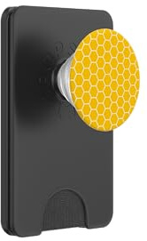 Yellow Honeycomb Pattern Geometric Beehive PopSockets PopWallet for MagSafe