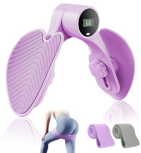 Beckenbodentrainer für Frau und Männer Beintrainer Oberschenkeltrainer mit 2 Resistance Bands Fitnessband, Beckenboden Trainingsgeräte für Zuhause Sportgeräte Beckenboden Trainer für Frau Beinpresse