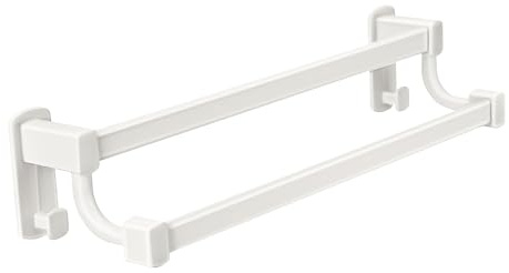 SOPOTUTU Toallero Doble para Baño De Acero Inoxidable Soporte para Toallas De Ducha Blanco Barras para Toallas De Baño Montadas Pared para Cocina