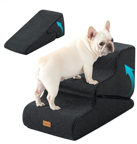Gardner Pet Scala Cani Pieghevole, 35/42cm, 3 Gradini, Grigio Scuro