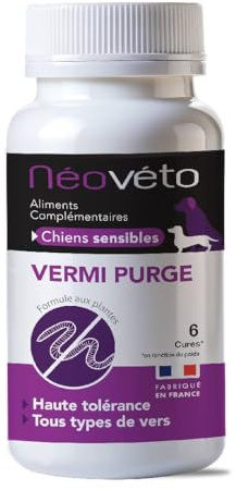Néovéto DESPARASITANTE Antiparasitario Interno en Comprimidos Naturales para Perros, Ingredientes Activos autorizados por los Servicios Veterinarios Franceses (Perros sensibles, 15 Comprimidos)