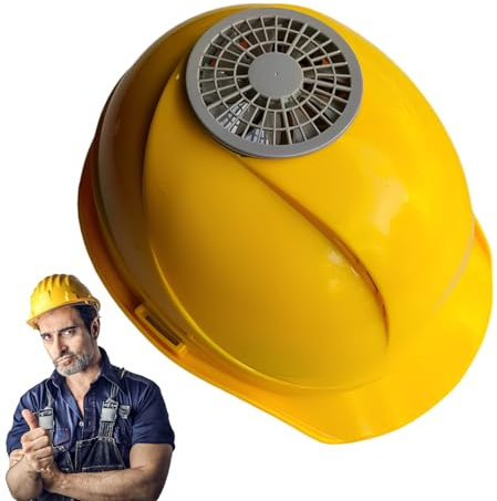 Cappello con ventola integrata – Costruzione Casco rigido con ventola | Ventilatore per elmetto rigido con ricarica USB | Kit di raffreddamento ventola per elmetto rigido | Attrezzatura di protezione