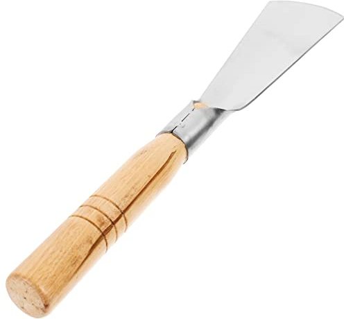 Mikikit Paleta Pequeña para Jardinería Mango De Madera, Pala De Mano De Acero Inoxidable, Herramienta para Excavar y Plantar En Jardín, Uso En Huerto y Actividades Al Aire Libre