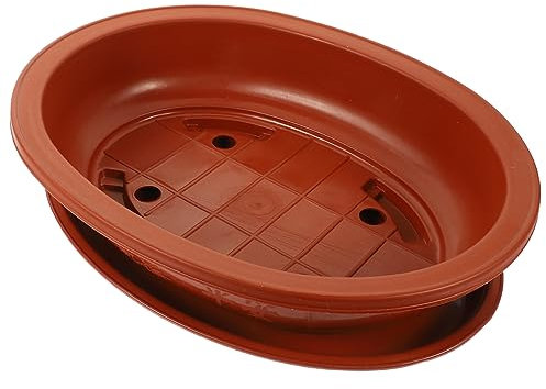 Happyyami Macetas Grandes Ovaladas para Bonsái De Plástico Orificios De Drenaje Macetas para Exteriores y Decoración De Jardines Bandeja