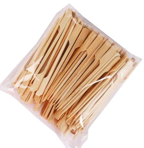 Pinchos de comida para barbacoa, palitos de madera para salchichas para decoración de alimentos