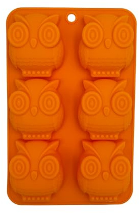 3 Pagen® Muffin-Form Eule – 6er Silikon-Backform – pflegeleicht und spülmaschinenfest – hitzebeständig bis 240°C – antihaftbeschichtet zum einfachen Rauslösen - Backform 6 Eulen