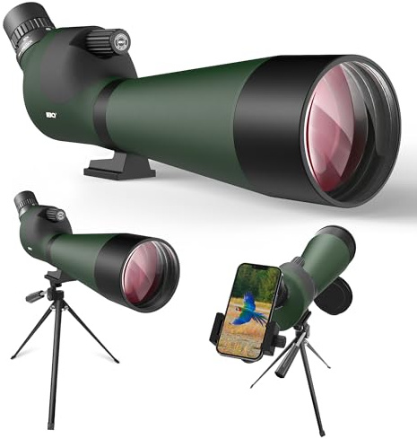 IBQ Spektiv, 20–60 x 85 mm, Spektive für Zielschießen, Spektive für die Jagd, BAK4 High-Definition-wasserdichtes Spektiv für Vogelbeobachtung, mit Stativ