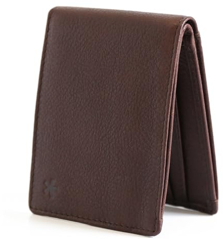 Swear Brands Full-Grain Leather Wallet for Men | Slim RFID Blocking Bifold Design with Cash Pocket & Card Pull Strap | Holds 1-12 Cards | Stylish & Durable | Walnut