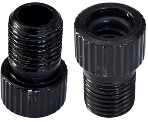 cyclingcolors 2X Fahrrad-Ventil Adapter Fahrradpumpenanschluss für Adapter für Presta Französischen Schrader Ventile Schlauchverbinder Reifen Kompressor, Schwarz