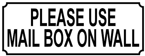 PLEASE USE POST BOX ON WALL metal SIGN/NOTICE size 15cm x 6cm. Use to show where mail post hermes dpd home delivery ebay amazon letters packets parcels deliveries should be left REF 23