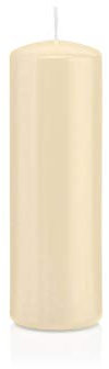 INNA-Glas Candela votiva/Candela a Colonna Maeva, Crema, 15cm, Ø5cm, 37h - Made in Germany - Candela di Cera/Candela Decorativa