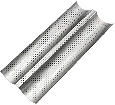 LQMILK Silver Modern Baguette Baking Pan, Non-Stick, Oven Safe, Dishwasher Safe