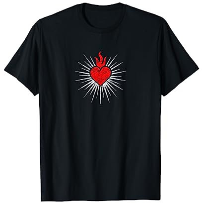 Sacro Cuore Amore Gesù Cristo Dio Chiesa Cristiana Religione Maglietta
